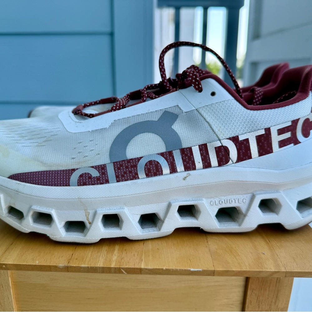 On Running Cloudtec Athletic Shoes - White and Burgundy